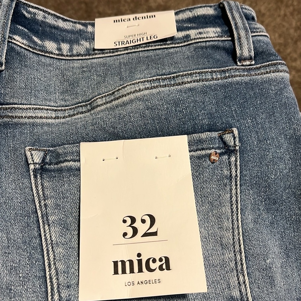 Mica denim super high straight leg jeans NWT - Picture 5 of 5